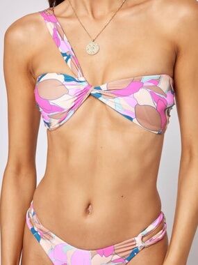 L*Space Swim Eco Chic Econyl® Mick Bikini Top size large in Sundazed Floral NWT